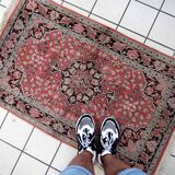 Vintage carpet Persian Tabriz Kashmir handmade 78cm x 129cm 1960s