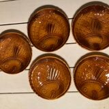 Series of 5 plates Sarreguemines fish