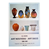 Art exhibition poster, art nouveau art deco glass 1890 1940, galerie dau al set 1979