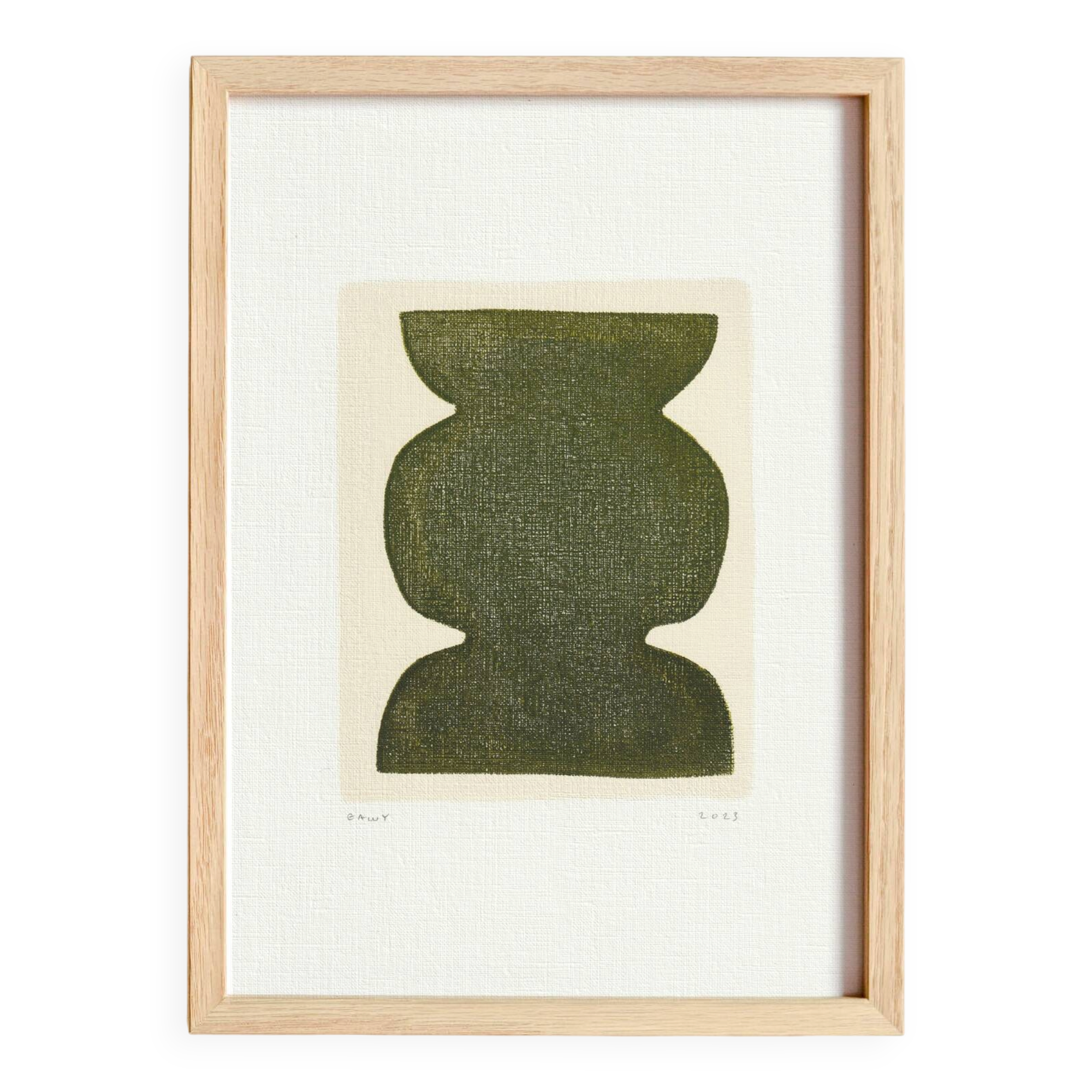 painting on paper - abstract illustration signed eawy