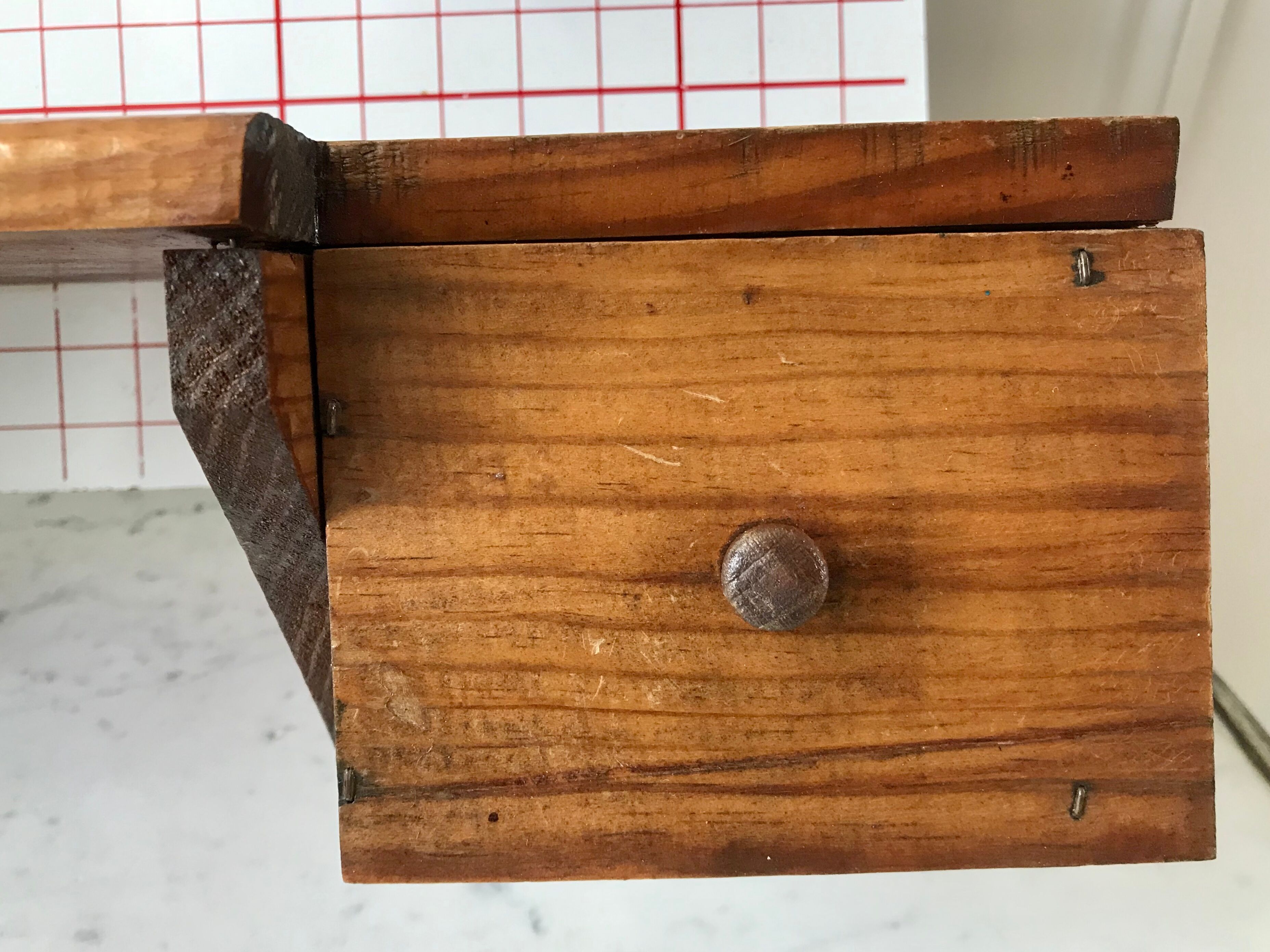 Vintage pine coffee kitchen shelf 70s