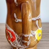 Ceramic pitcher signed Poët Laval Turban 70s