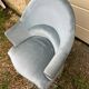 Toad armchair in blue gray velvet
