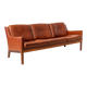 Kai Lyngfeldt Larsen rosewood and leather 3 seater sofa