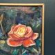Original Swedish Oil on Canvas – “Yellow Rose” by B. Högsk – Signed – Vintage & Framed – 33 × 33 cm (13" × 13")
