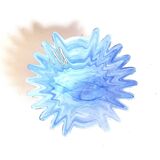 Murano glass cup opaline blue white width 26 cm 60s