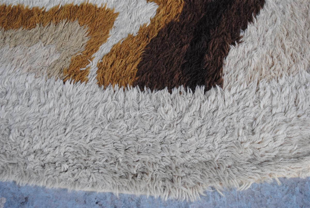 Desso carpet round design vintage 1970 in wool, 190 x 190