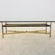 Table basse en laiton, chrome et verre, France 1970