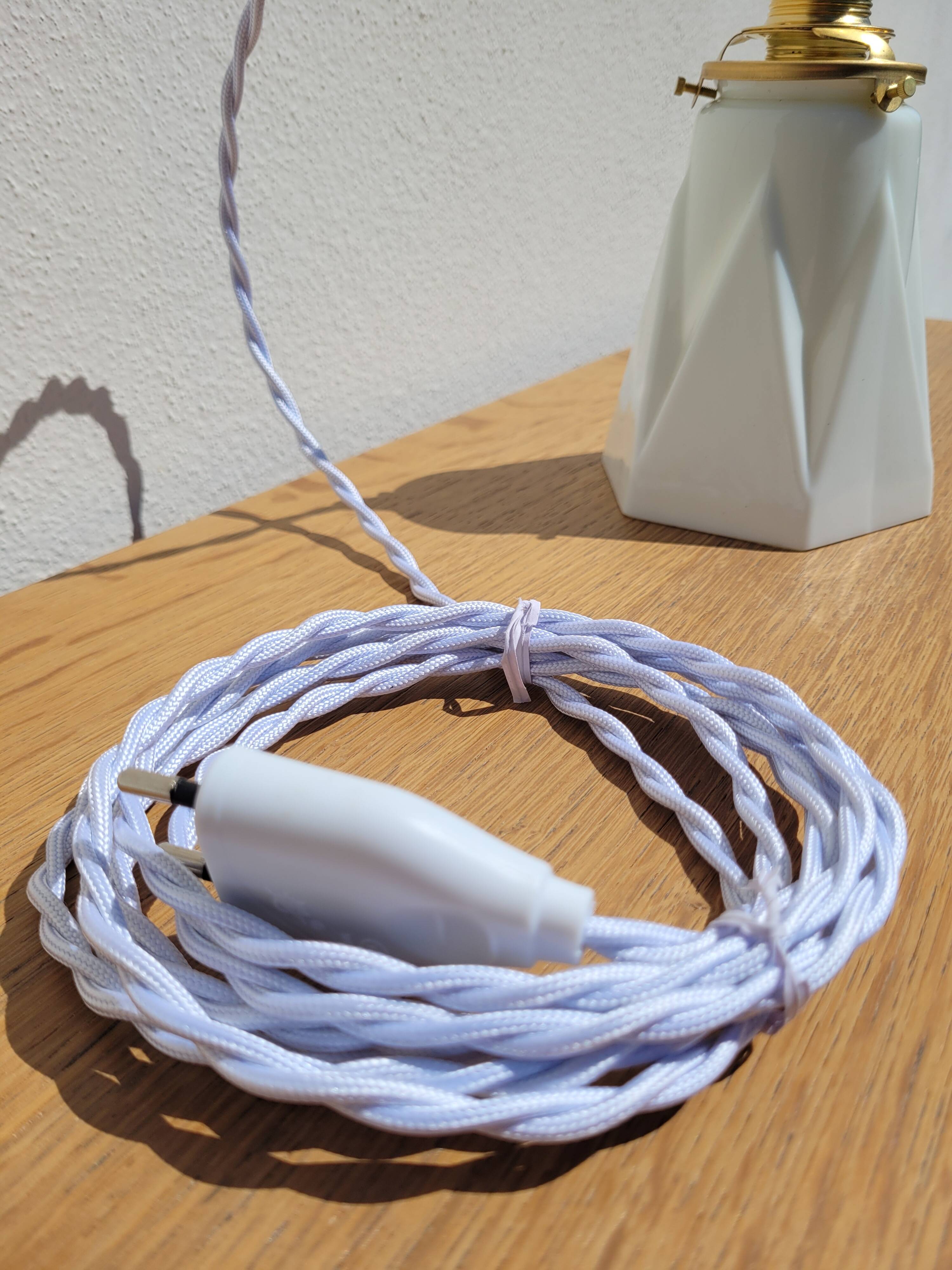 Vintage opaline tulip and brass portable lamp