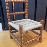 Rope and turned wood children's chair