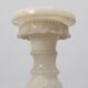 Italian Turned Alabaster Pedestal Column with Carved Leaf Capital
