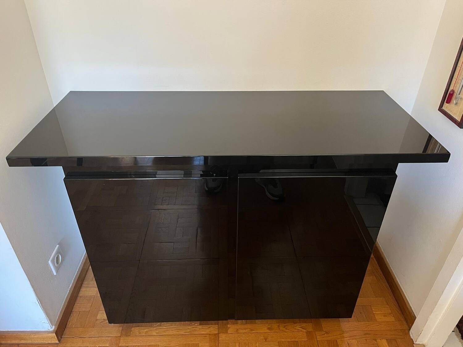 Contemporary black lacquered sideboard