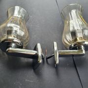 Pair of vintage chrome wall sconces