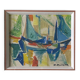 Watercolor Painting MOURIER Marguerite (1910-1987) "the sailboats" + frame