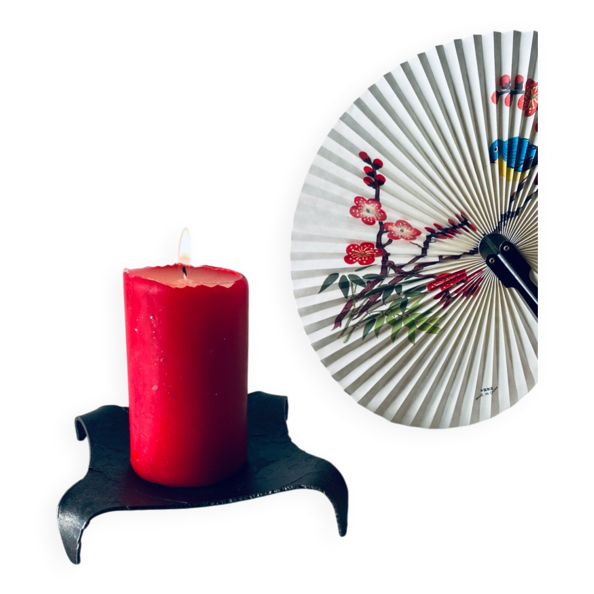 Brutalist iron candle holder