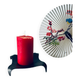 Brutalist iron candle holder