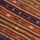 Tapis vintage Kilim rayé rouge et orange