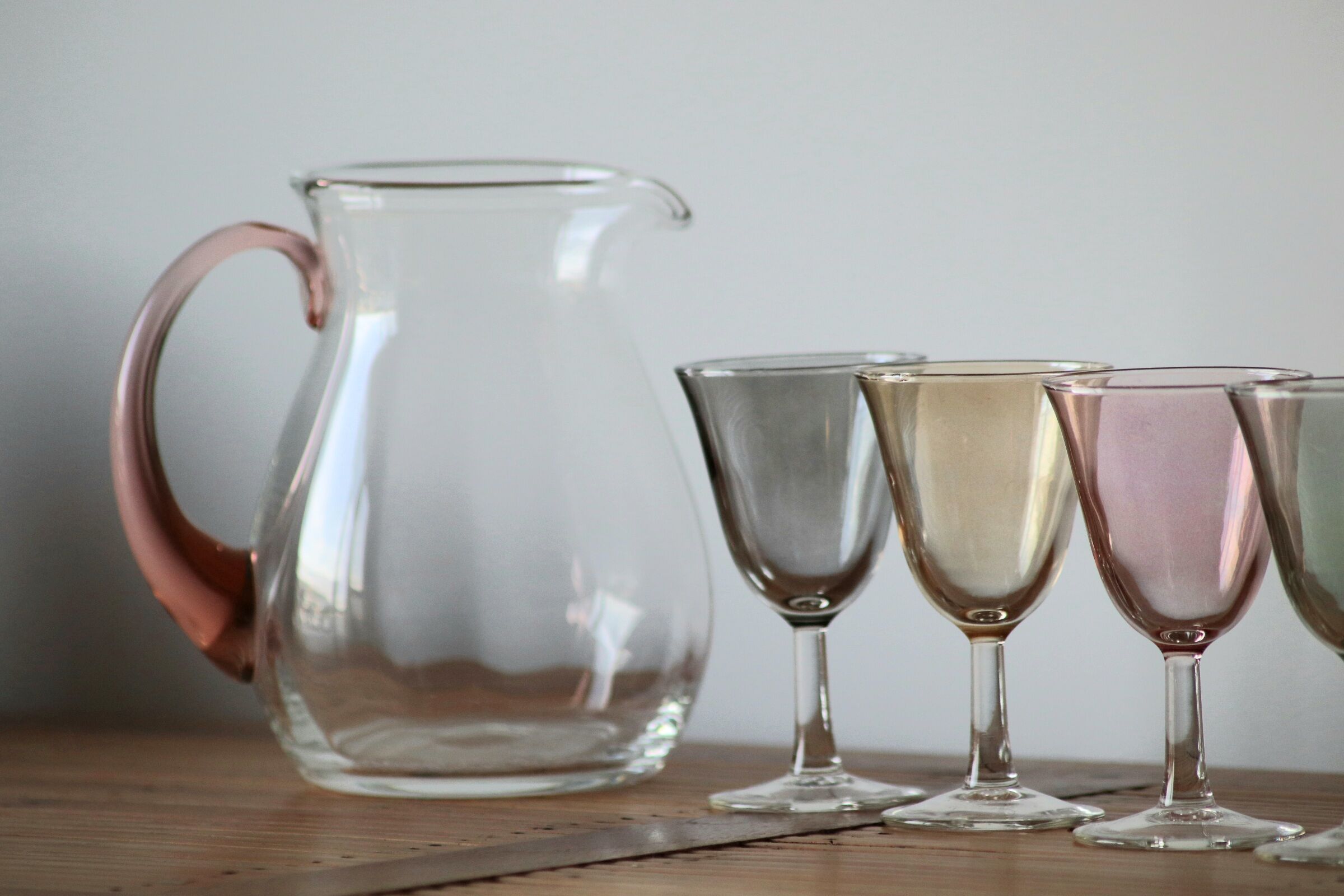 10 foot glasses and a glass pitcher