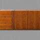 Low Scandinavian enfilade in walnut – Vintage design sideboard from the year