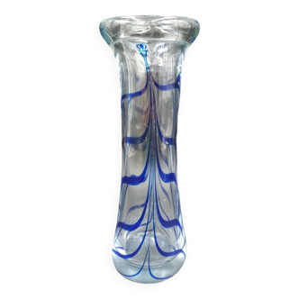 Vase bleu en verre de Murano de Seguso, Italie 1970