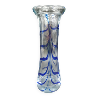 Blue Murano glass vase by Seguso, Italy 1970