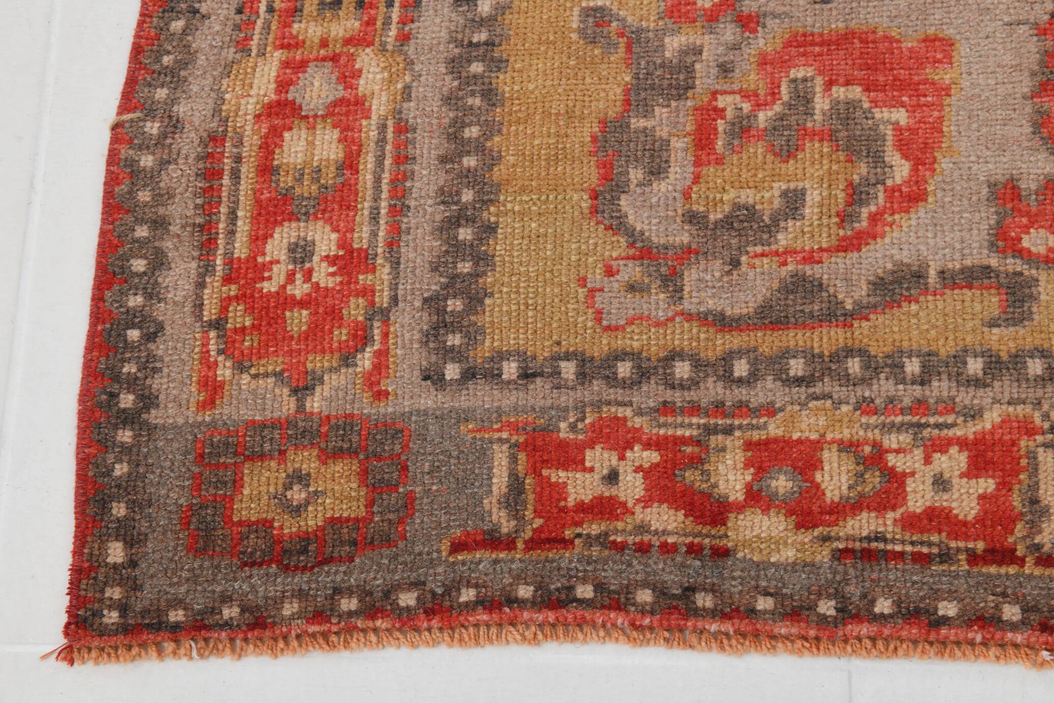 6X10 Vintage Red & Beige Made in Anatolian Turkish Vintage Rug, 184x296 Cm