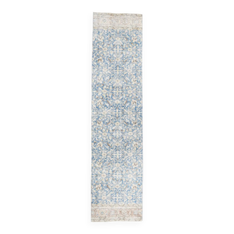 2x10 Nuance de bleu Tapis Vintage Runner, 75x307Cm