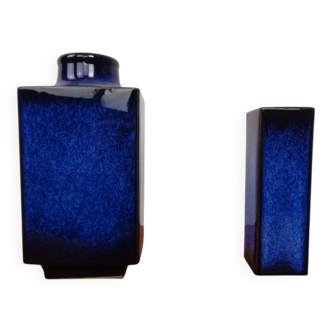 Blue Japanese ceramic vases, 1960s, set of 2