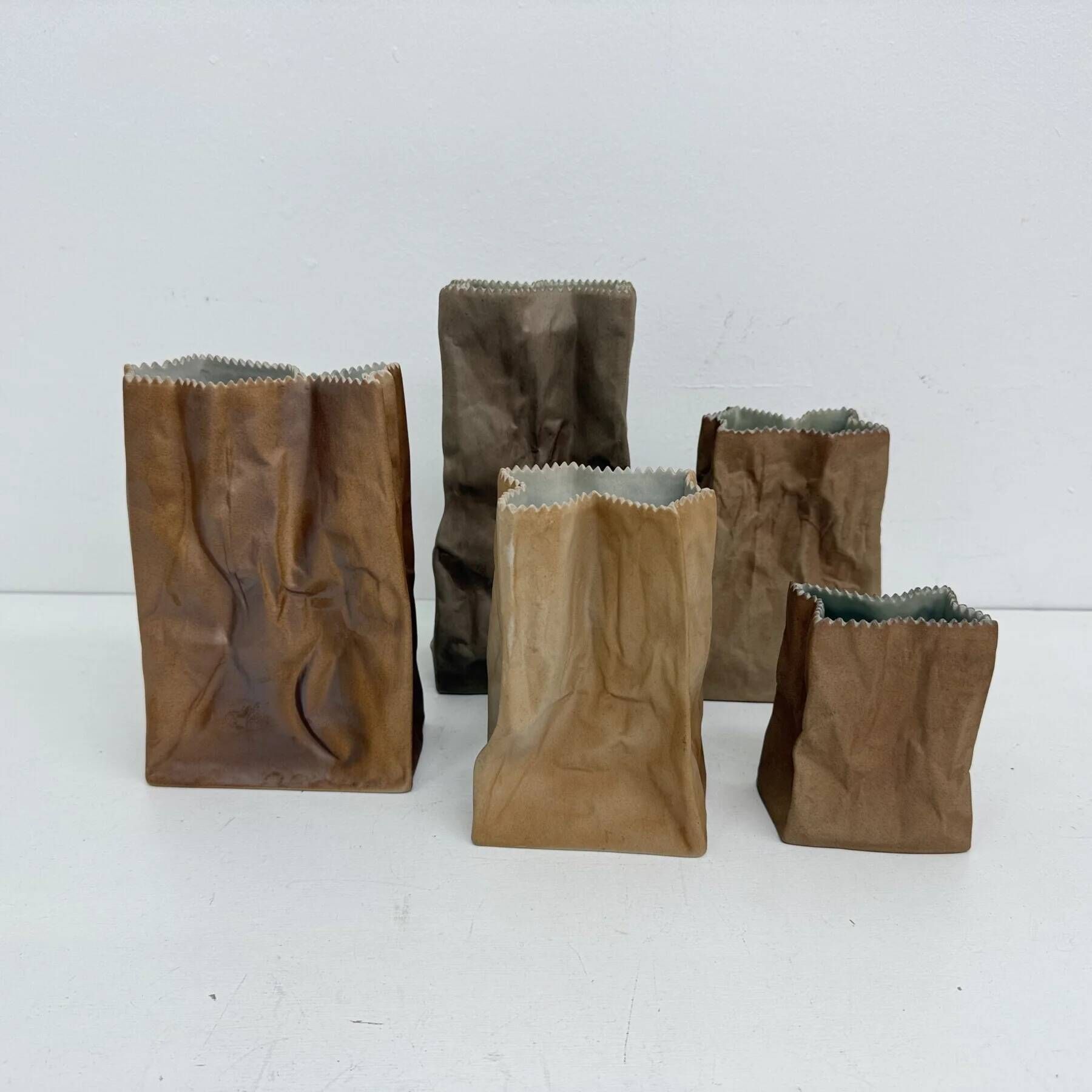 Set of 6 Rosenthal paper bag vases by Tapio Wirkkala, 1970s