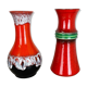 Ensemble de 2 vases multicolores en poterie Fat Lava Op Art fabriqués par JASBA Ceramics Allemagne