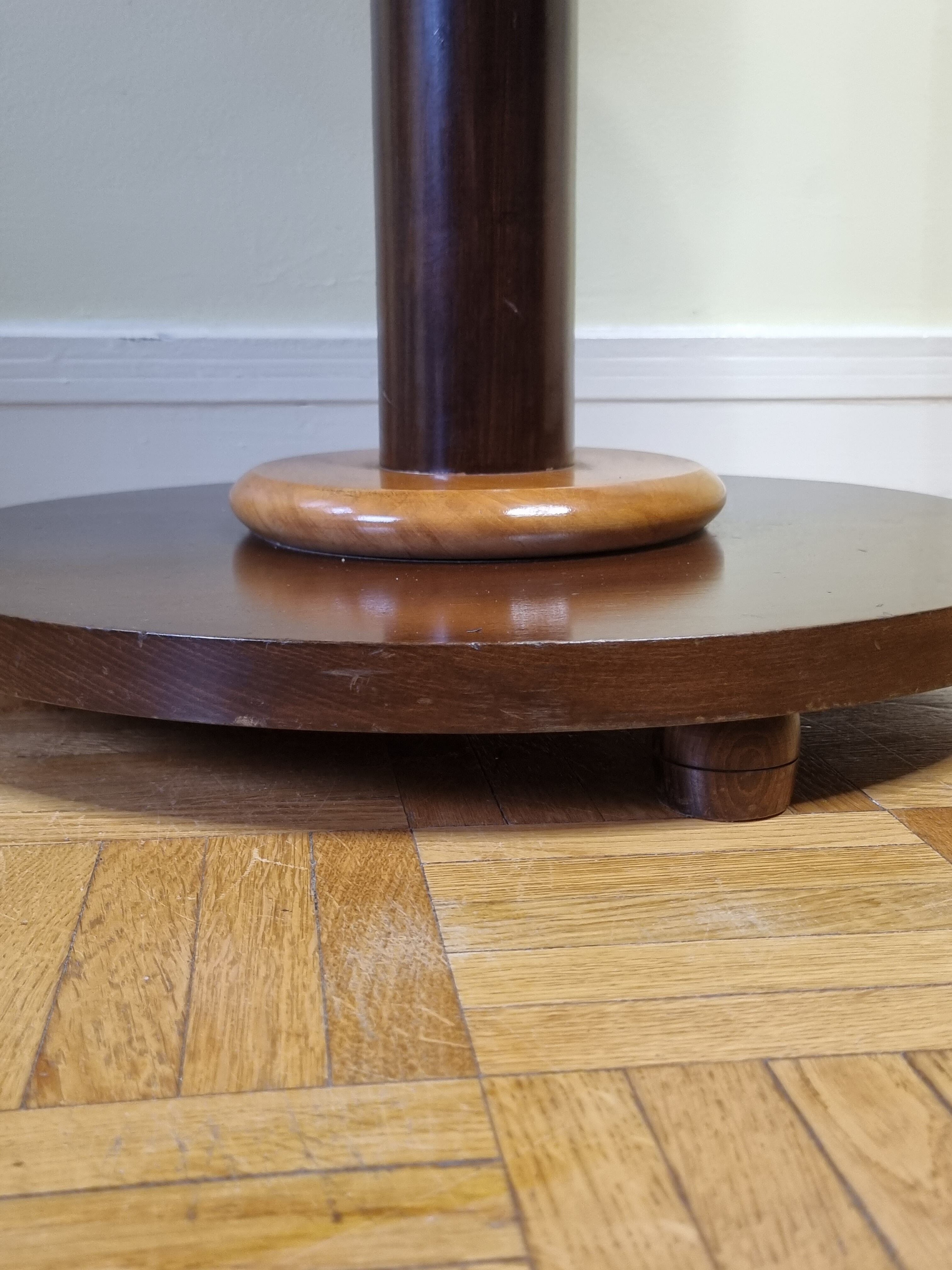 Solid wood pedestal table in Art Deco style