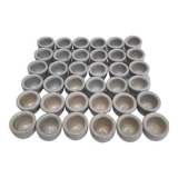 Set of 36 snail pots cups