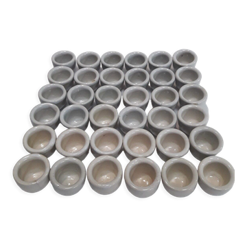 Set of 36 snail pots cups
