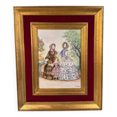 Old painting, Parisian women, signed J Fallet