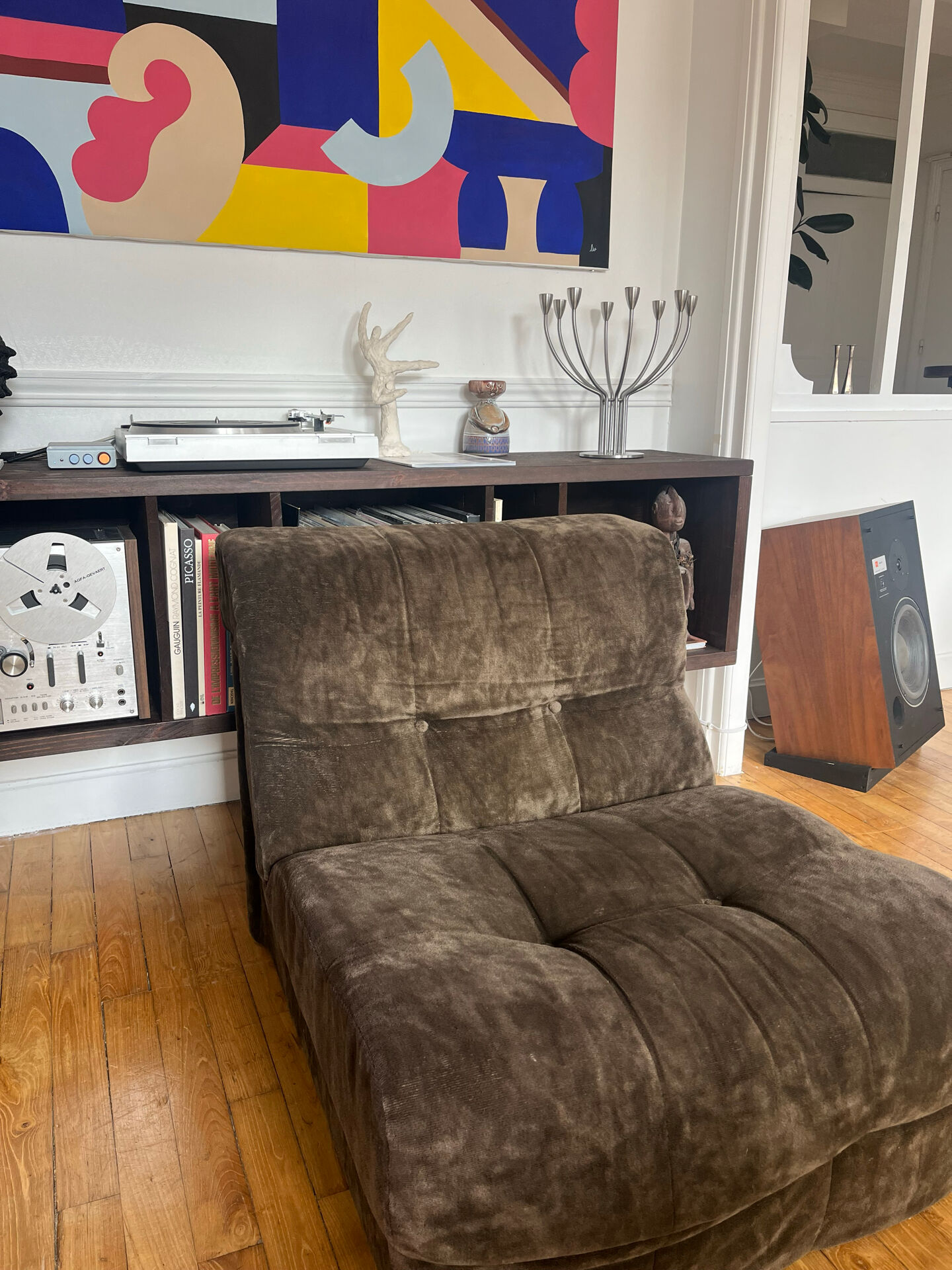 Vintage velvet armchair