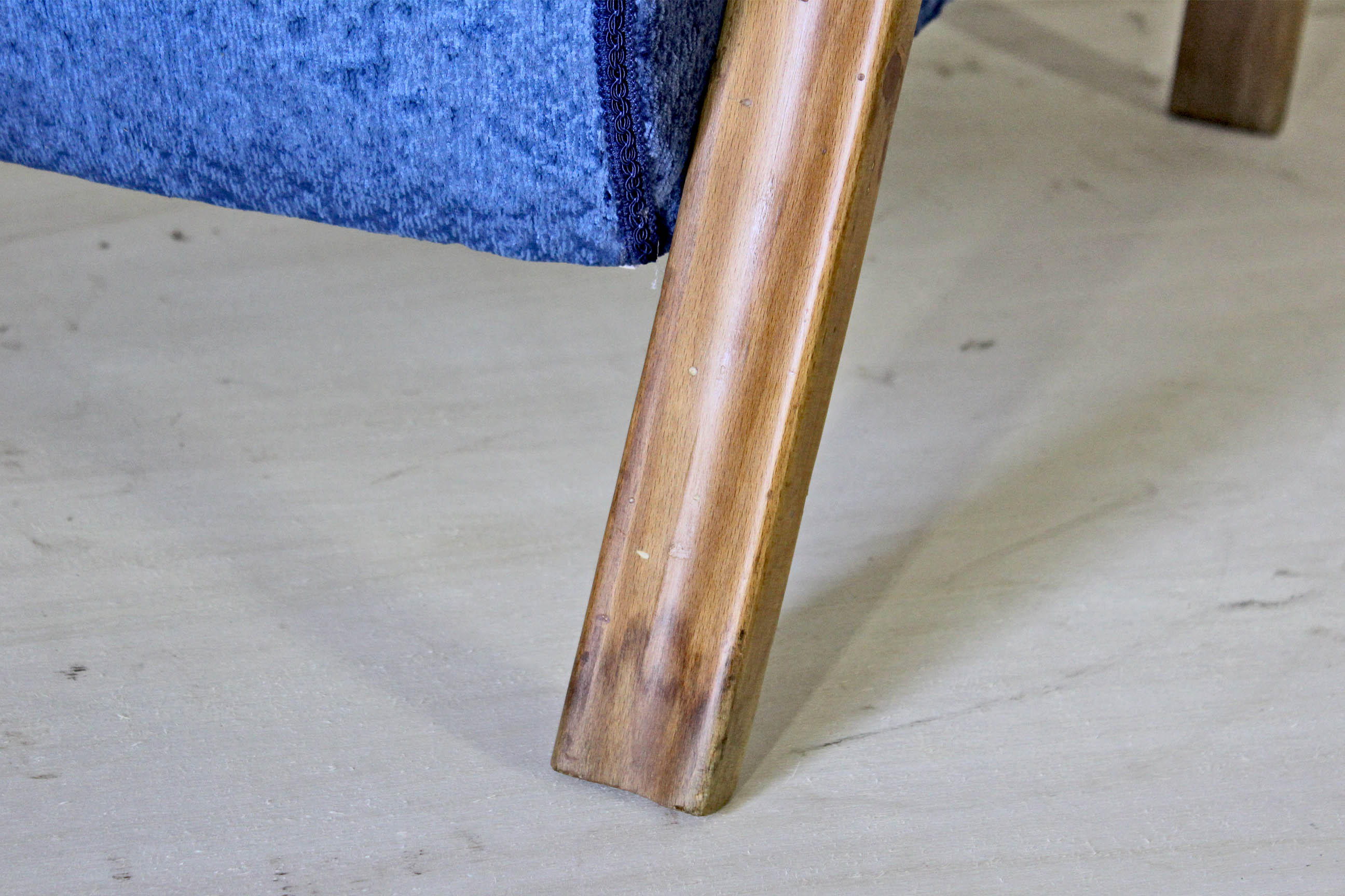 1940s italian art deco velvet armchair