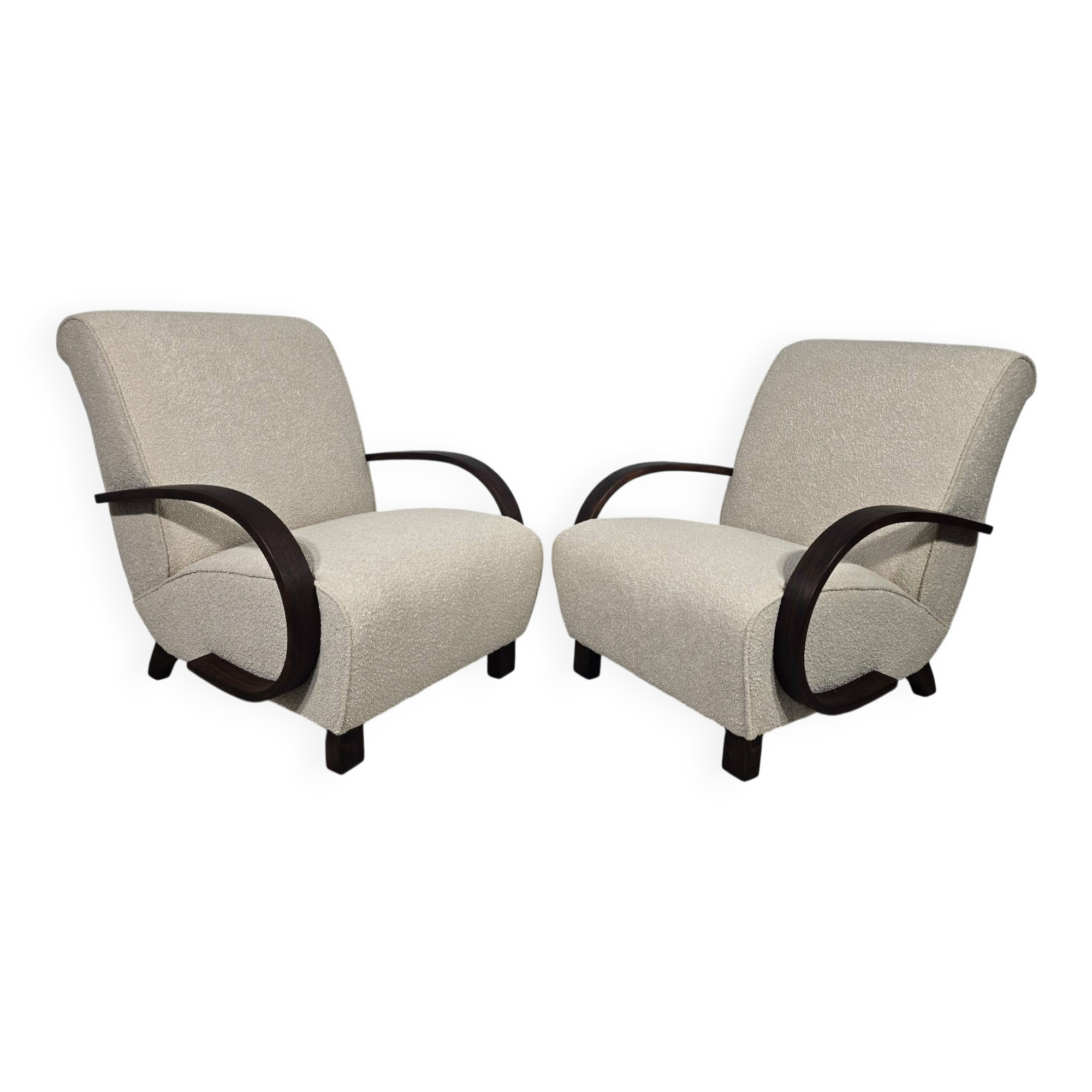 Art Deco Lounge Chairs from Jindřich Halabala, 1950s, Set of 2