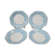 Set of 4 vintage blue marbled Arcopal deep plates.