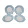Set of 4 vintage blue marbled Arcopal deep plates.