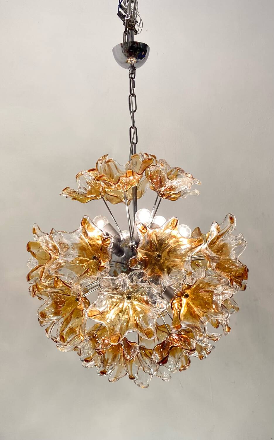 Lustre Spoutnik en verre de Murano