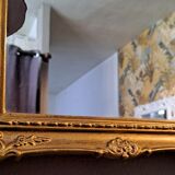Mirror rectangular wood base and plaster moldings 1920 32x38cm