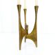 Brutalist tripod chandelier in bronze, Michael Harjes, Germany, 1960.