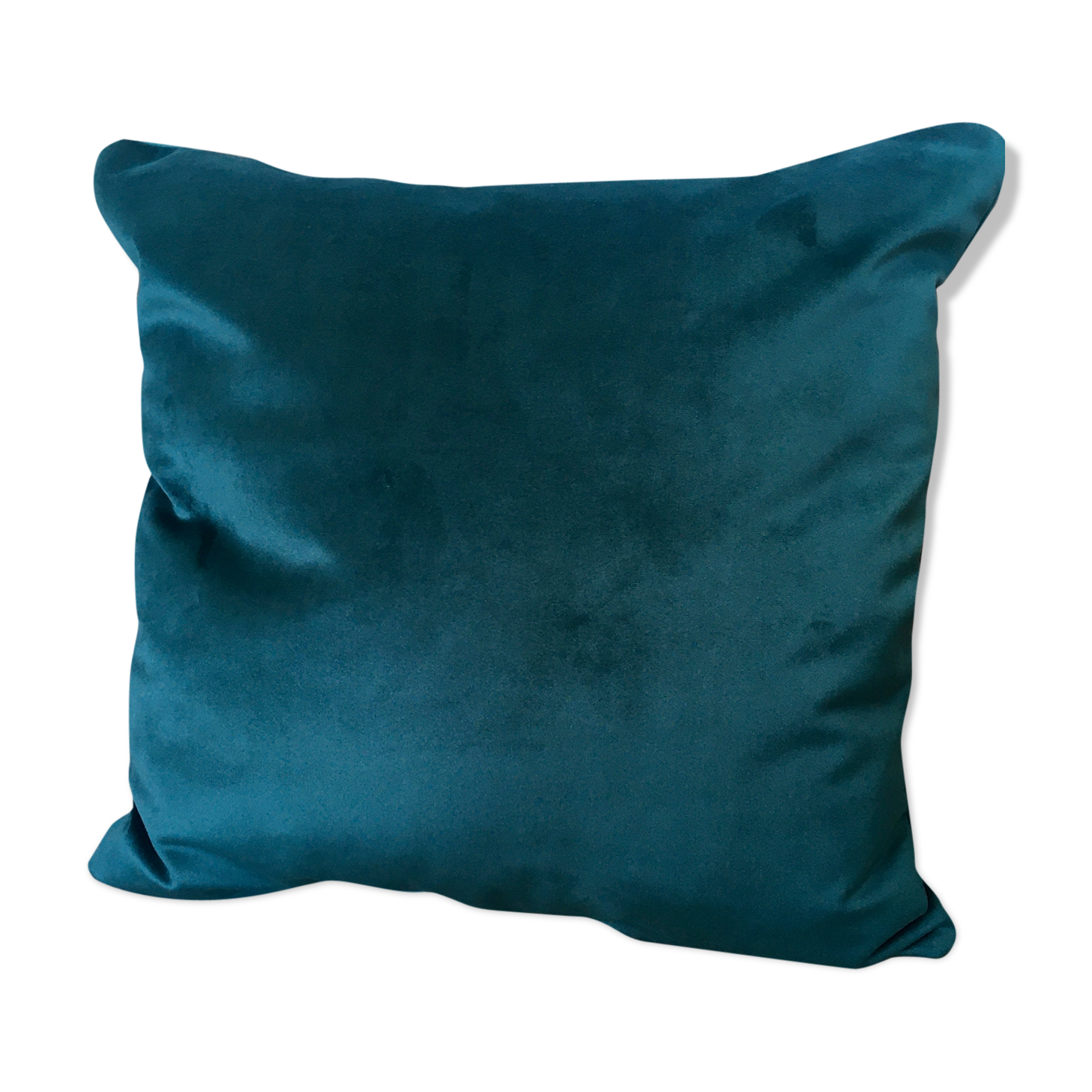 Decorative cushion blue velvet duck 40x40