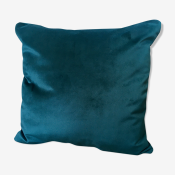 Decorative cushion blue velvet duck 40x40