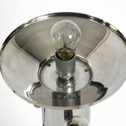 Heavy huge XXL 1970s metal chrome table lamp with metal shade | Heigh 75 cm