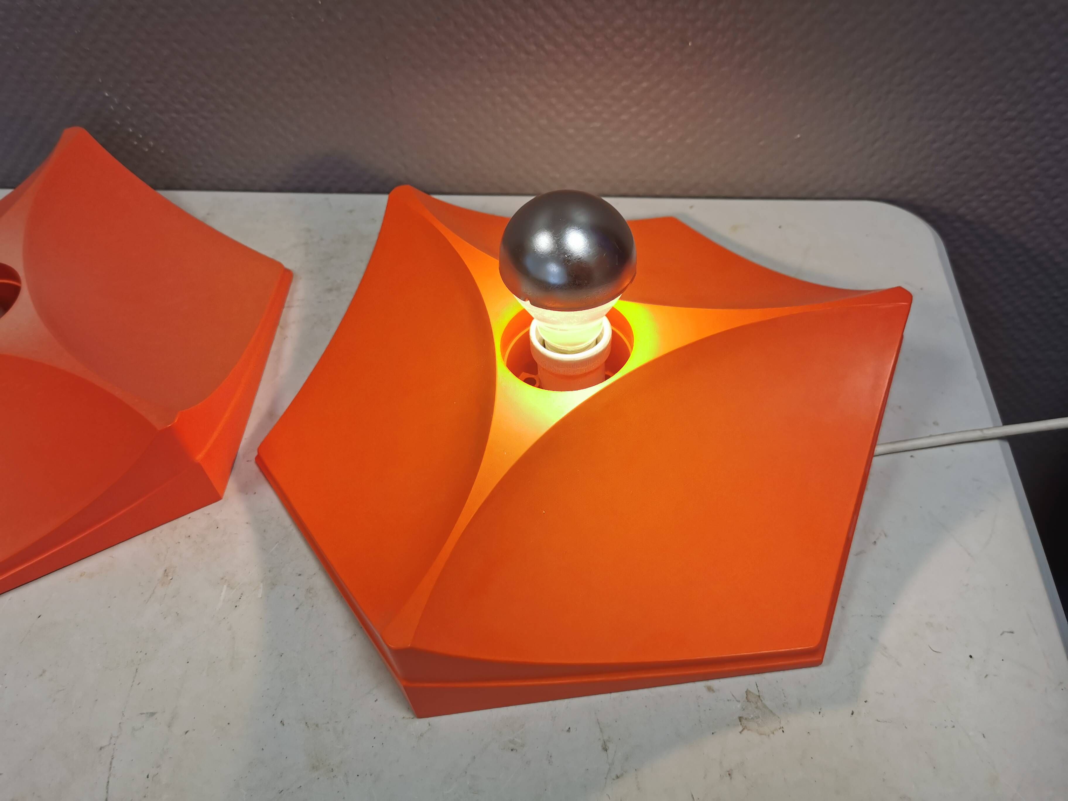 A set of rare wall lamps from Hoffmeister, Germany, 1970s. Model 35060.