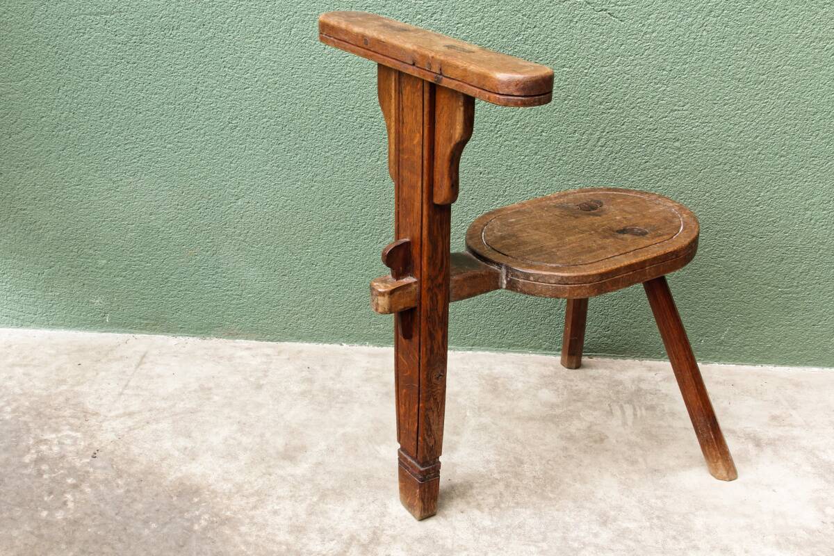 Milking chair, folk art, Alps, 19th century