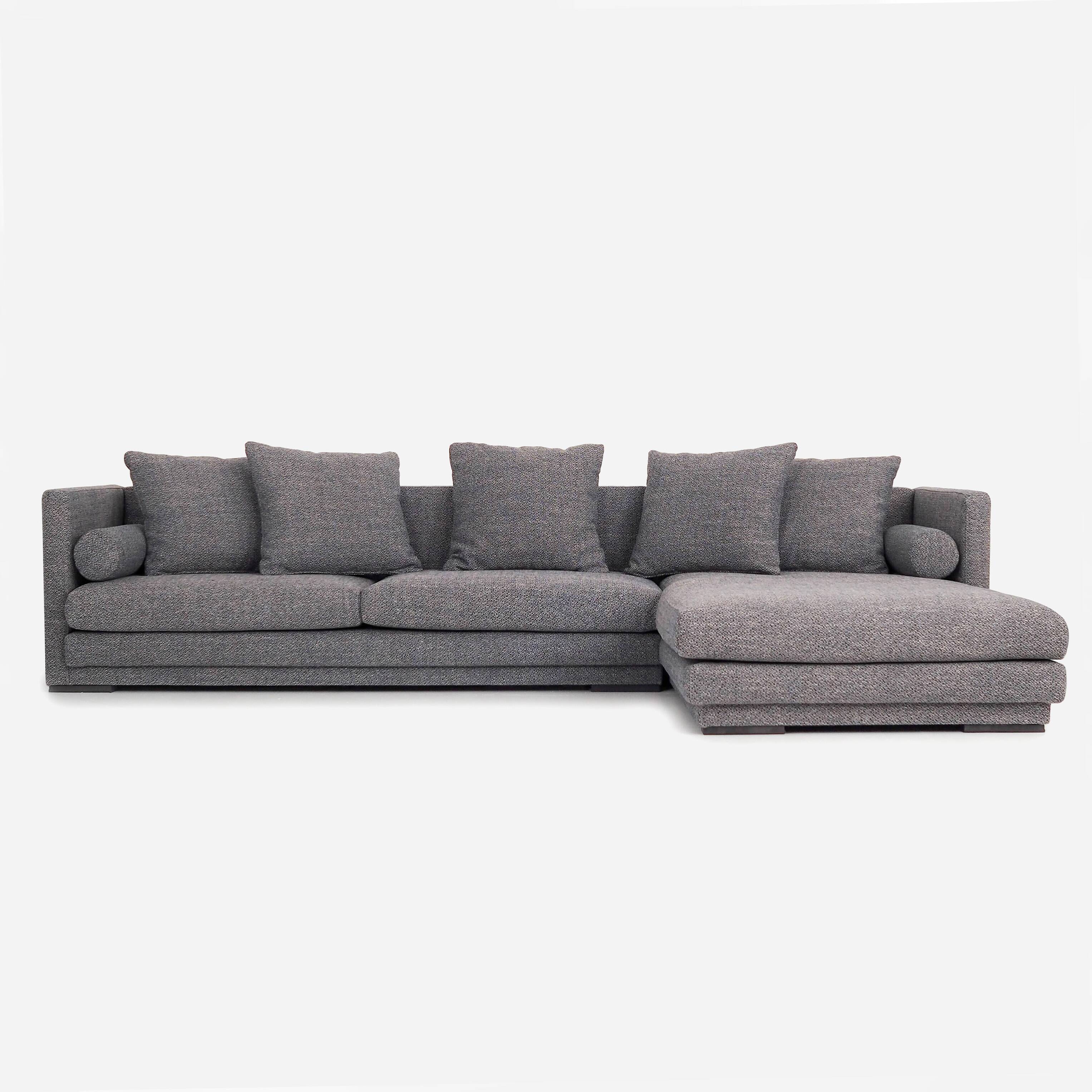 Canapé d’angle malmo mélange gris, design scandinave