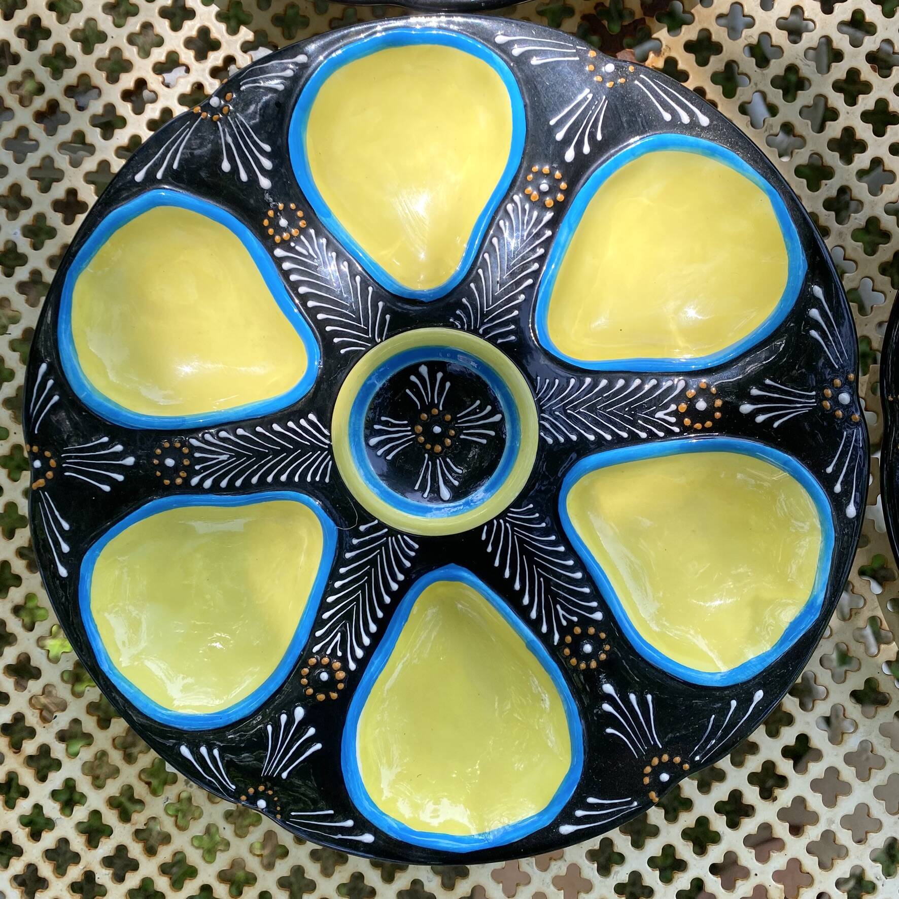 Oyster plates Quimper tableware or wall decoration