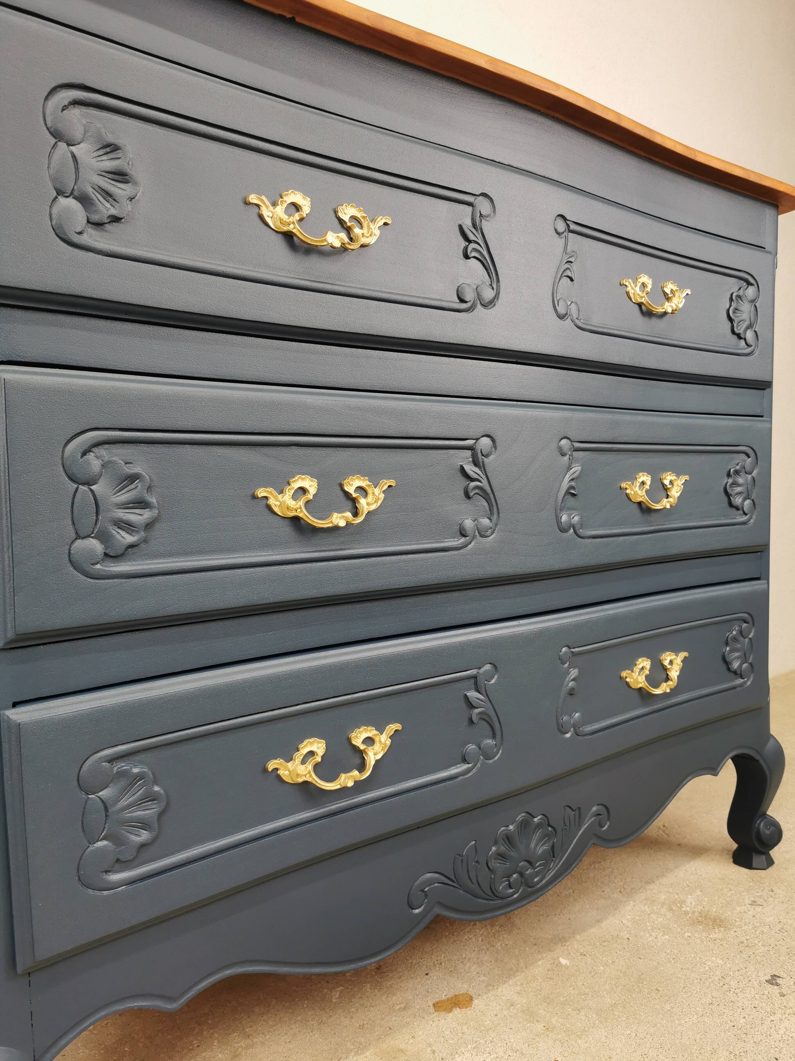 Renovated cherry wood chest of drawers